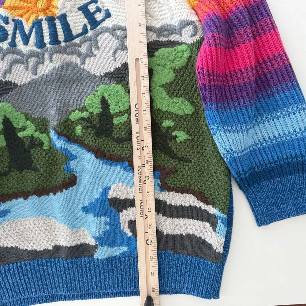 Stella McCartney Sweater Womens 38 Kind Smile Intarsia Jumper Wool Cotton Color - Picture 14 of 16